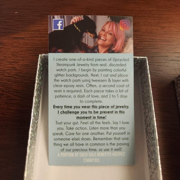 Steampunk Gear Post Earrings - Artist Made from Upcycled Watch Parts ⚙️ - Picture 4 of 4